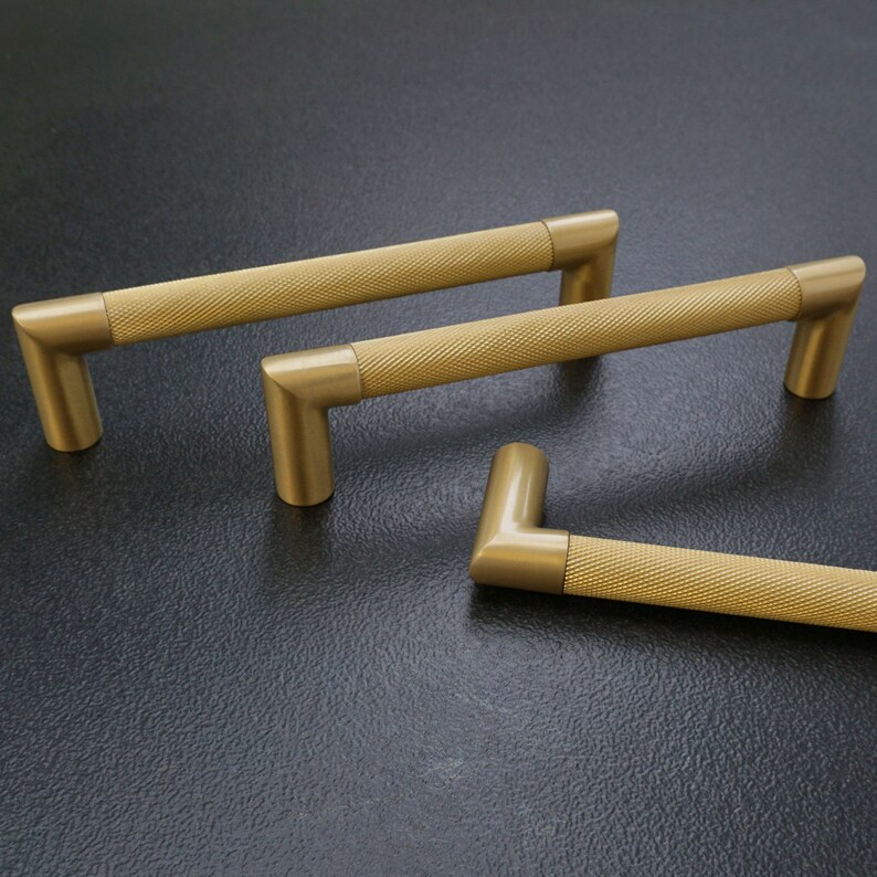 Shouldered Solid Brass Knurled Handle Brass Door Handles Etsy