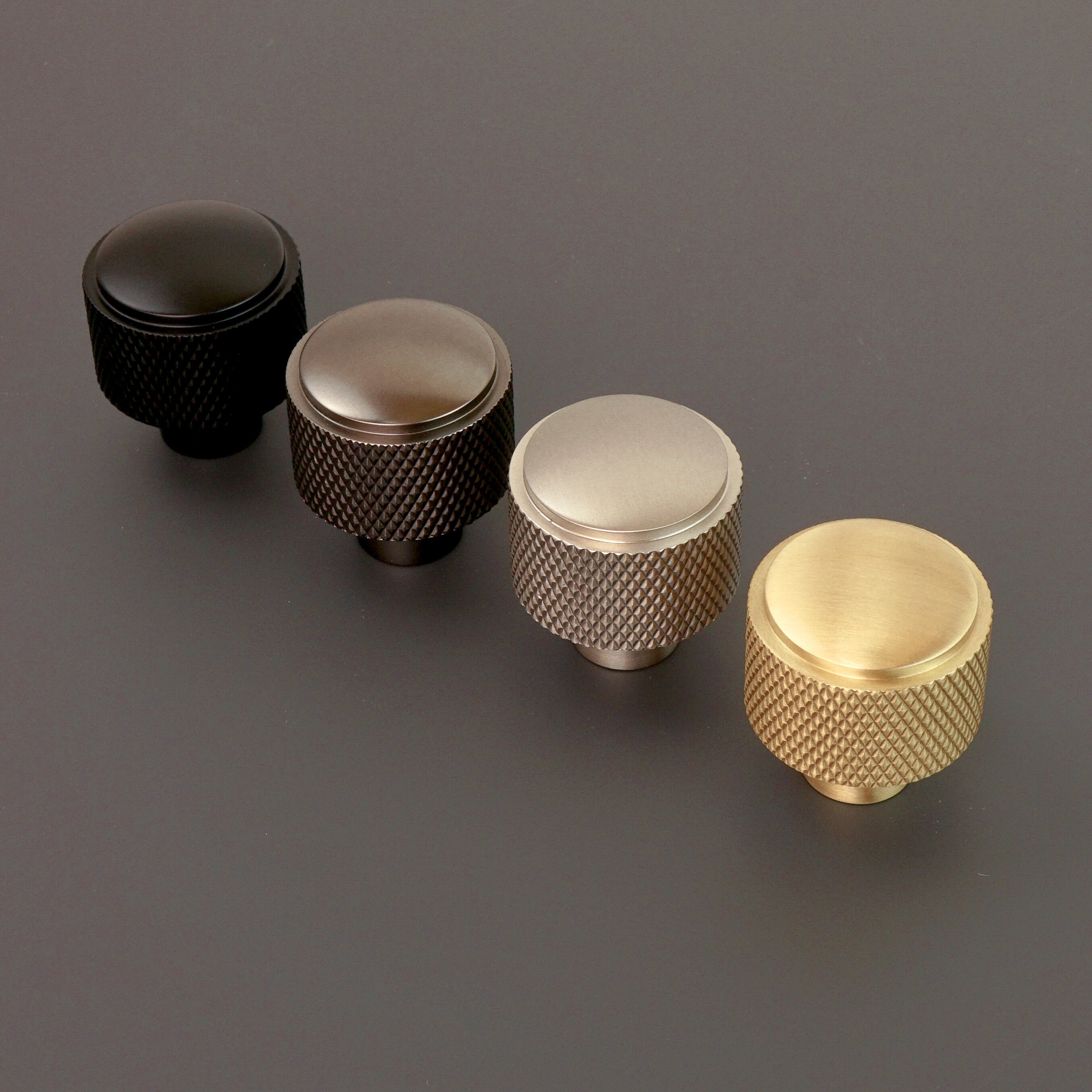 Large Knurled Button Knobs Kitchen Knobs Etsy