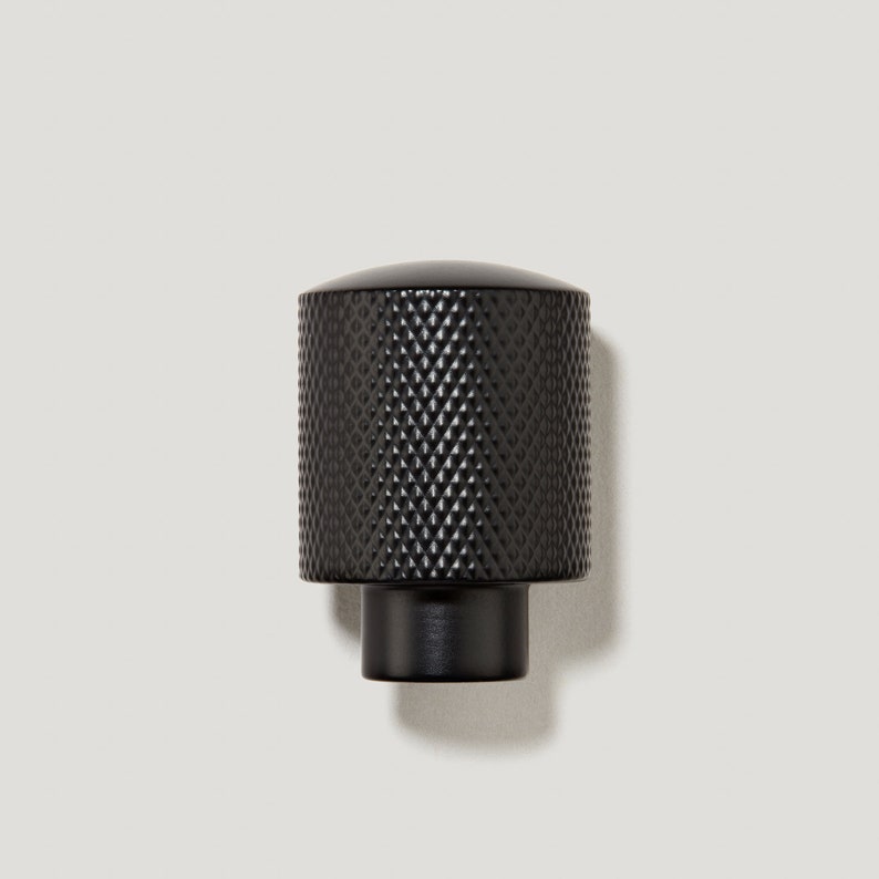 Black Knurled Button Knobs Kitchen Knobs Etsy UK