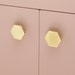 Solid Brass Hexagon Cabinet Knob | Kitchen Cabinet Knob | Brass Drawer Knob | Brass Hexagonal Handle | Hexagon Furniture Knob | Gold 