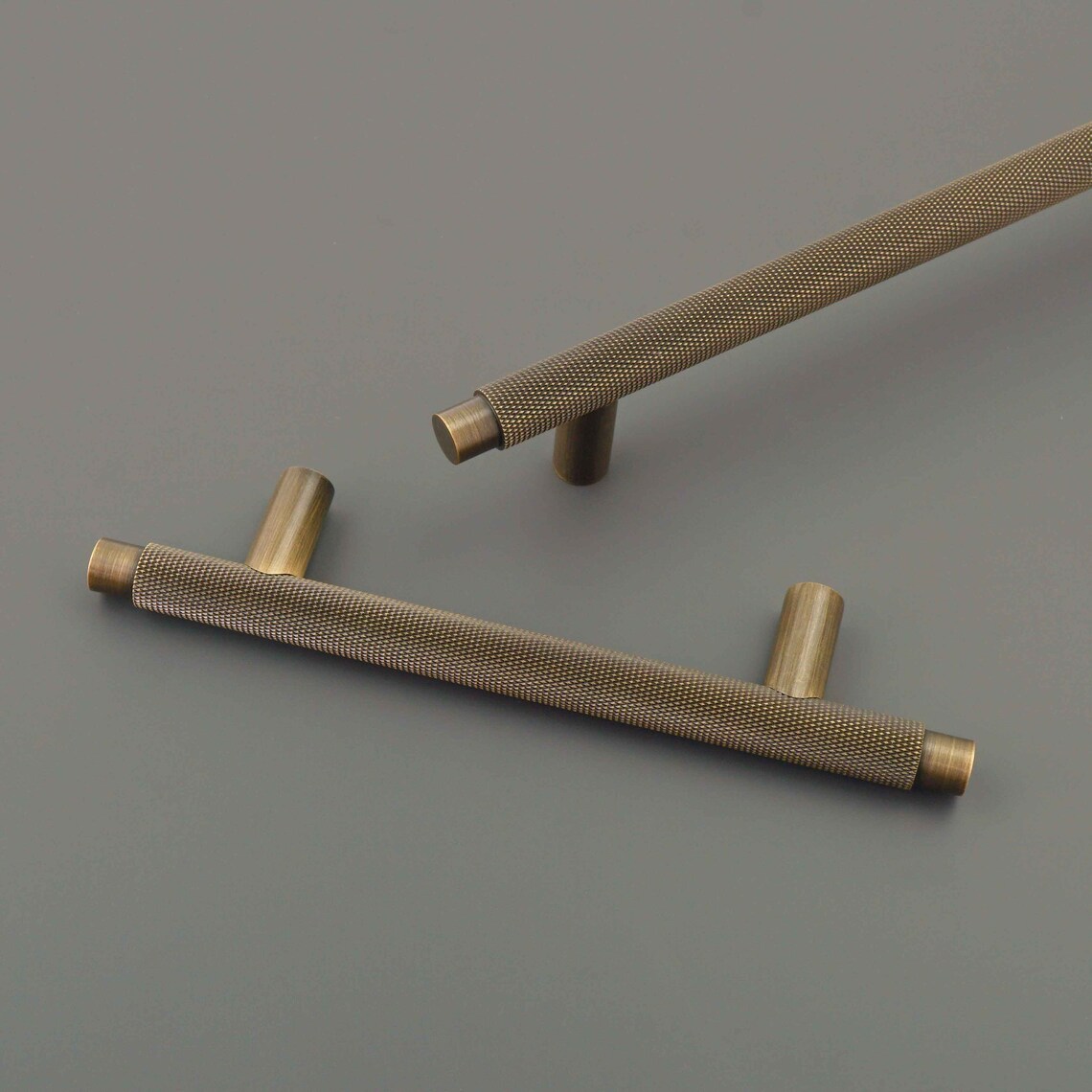 Knurled T Bar Kitchen Handles Antique Brass Bronze Door Etsy
