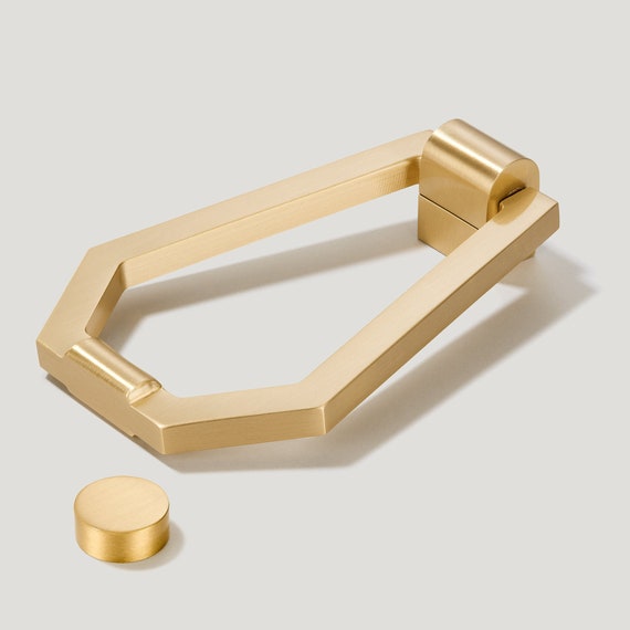 Hexagonal Solid Brass Door Knocker Modern Door Knocker Etsy