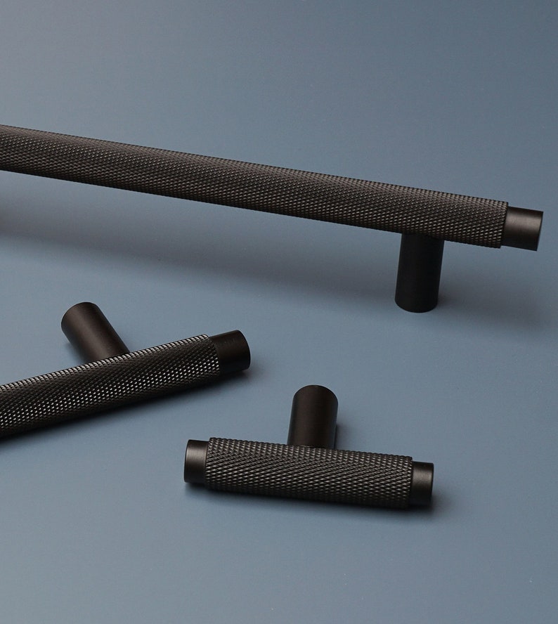 Knurled T Bar Solid Brass Handles Brass Door Handles Etsy