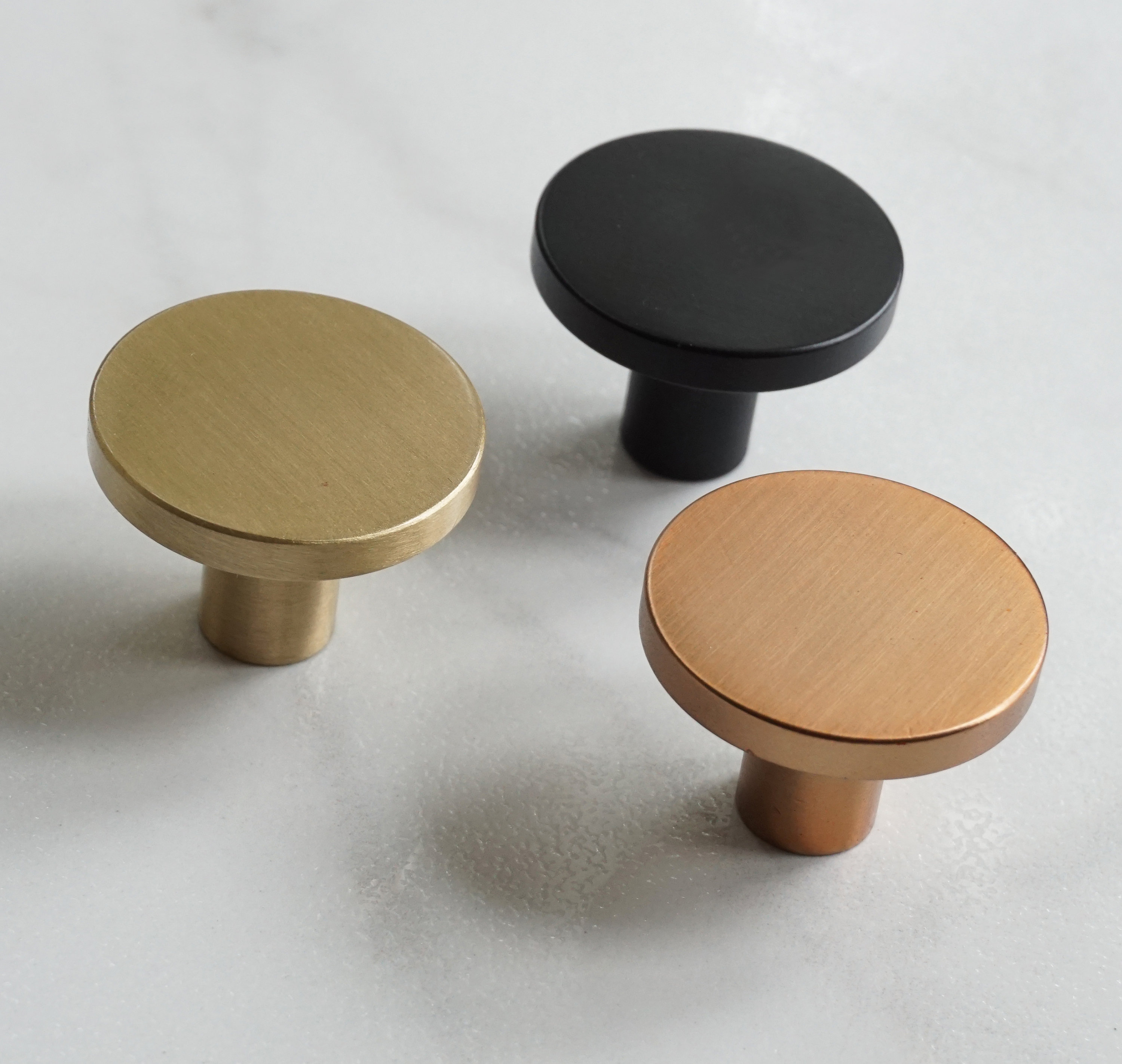 Circular Solid Brass Knobs Kitchen Knobs Etsy