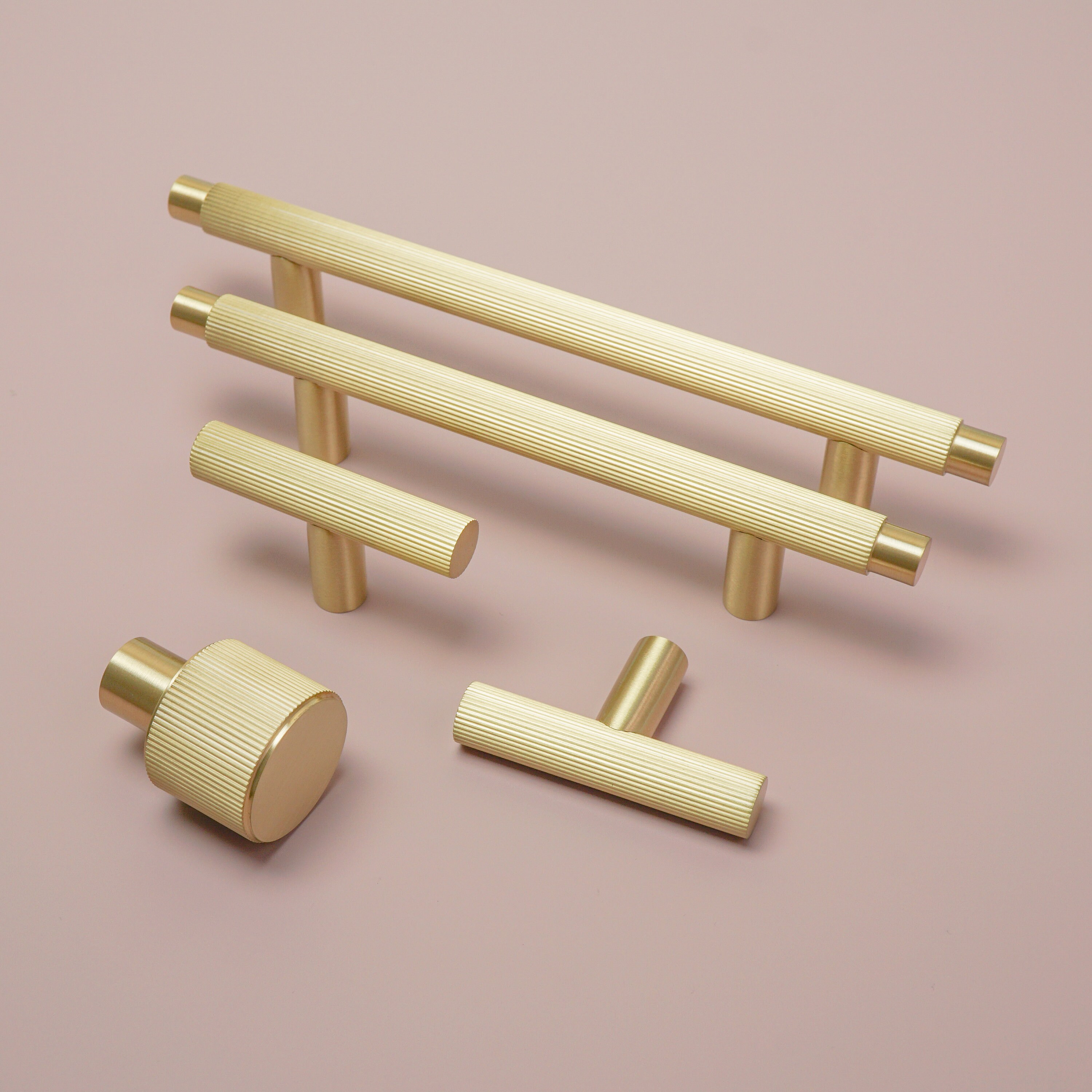 Grooved T Bar Solid Brass Handles Brass Door Handles Etsy