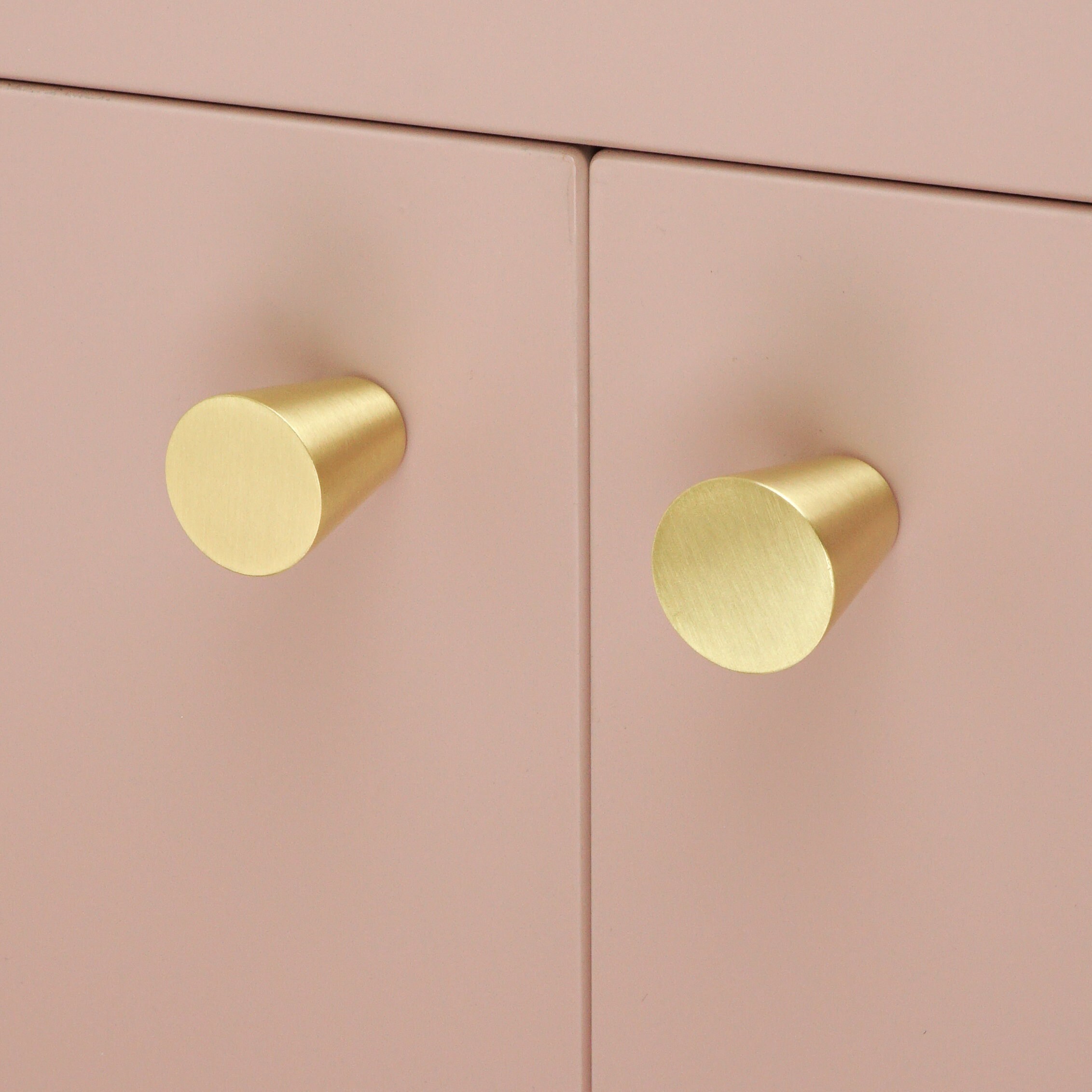 Tapered Solid Brass Knob Kitchen Knob Etsy