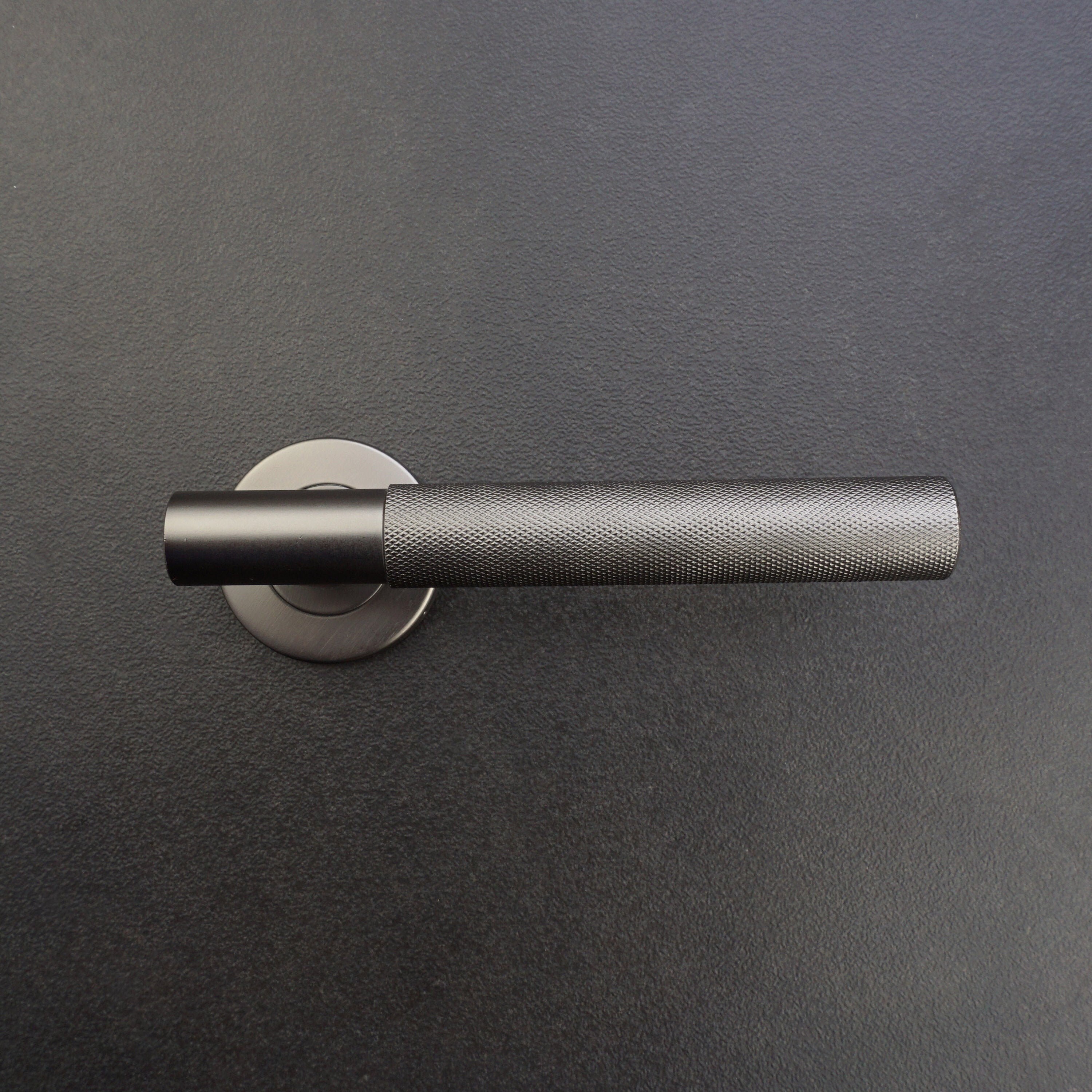 Grey Knurled Door Lever Handles Gunmetal Door handles Etsy