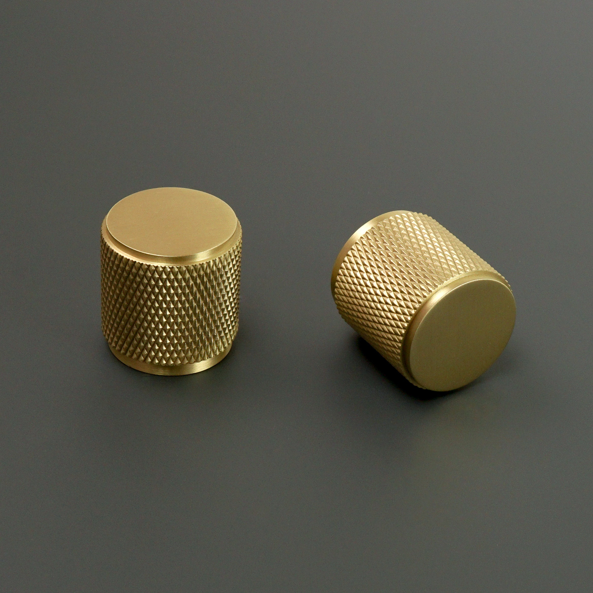 Knurled Brass Cylindrical Knob 25 x 25mm Kitchen Etsy