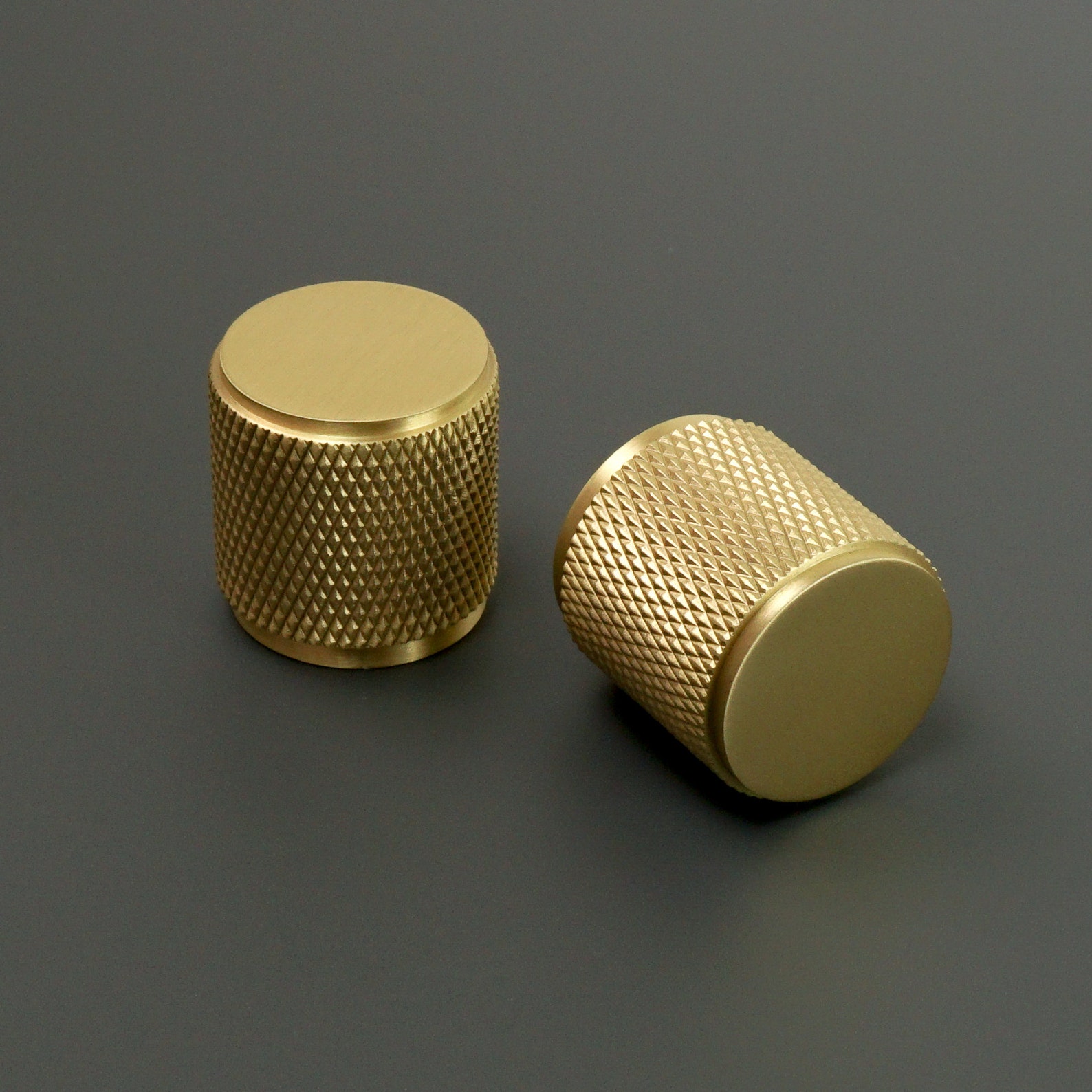 Knurled Brass Cylindrical Knob 25 X 25mm Kitchen Etsy