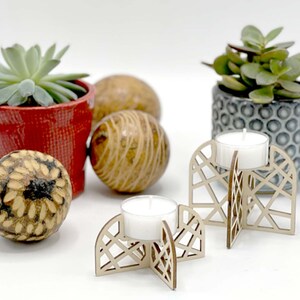 cosy tealight candle holder - digital file laser cutter - Dxf / Svg / Pdf / Ai image 5