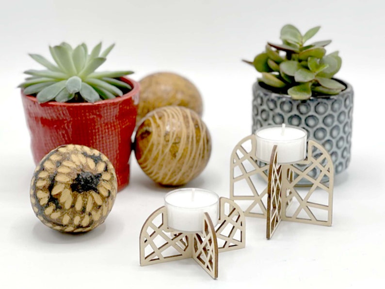 cosy tealight candle holder - digital file laser cutter - Dxf / Svg / Pdf / Ai image 5
