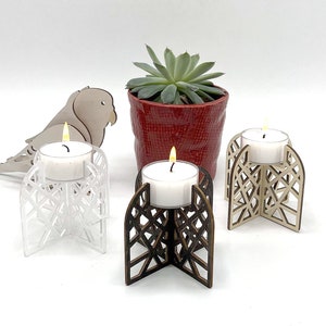 cosy tealight candle holder - digital file laser cutter - Dxf / Svg / Pdf / Ai image 2