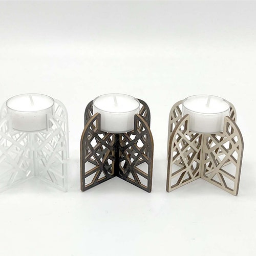 Cosy Tealight Candle Holder Digital File Laser Cutter Dxf Etsy