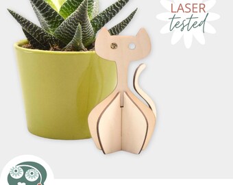 SVG cute cat  - digital file laser cutter - Dxf / Svg / Pdf / Ai