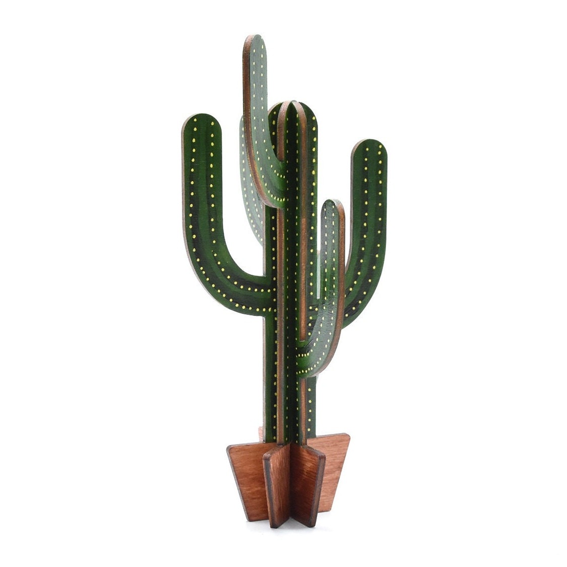 Mini Wooden Hand Painted Mexican Cactus Saguaro Etsy Singapore