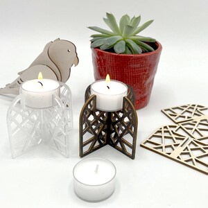 cosy tealight candle holder - digital file laser cutter - Dxf / Svg / Pdf / Ai image 7