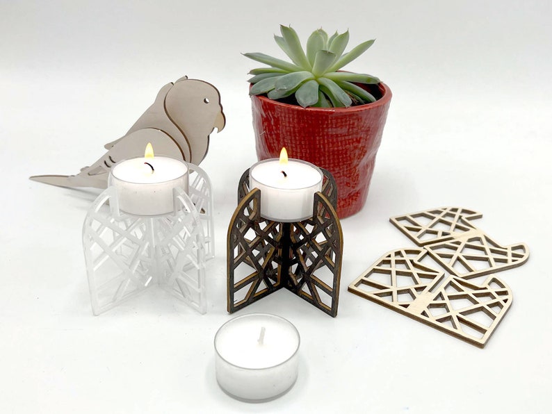 cosy tealight candle holder - digital file laser cutter - Dxf / Svg / Pdf / Ai image 7