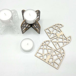 cosy tealight candle holder - digital file laser cutter - Dxf / Svg / Pdf / Ai image 3