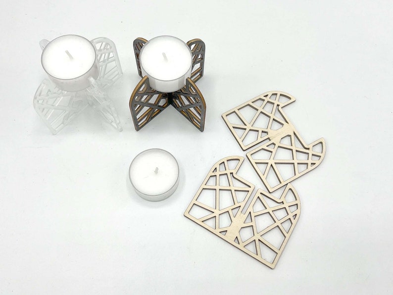 cosy tealight candle holder - digital file laser cutter - Dxf / Svg / Pdf / Ai image 3