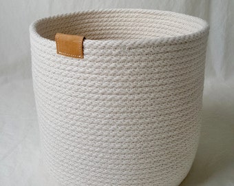 Handmade Rope Basket - Medium/Large Rope Basket - Rope Planter - Cotton Rope - Natural - Organizer - Storage - Boho Home Decor - Living Room