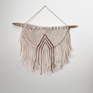 Half Moon Macrame Wall Hanging: Boho Fiber Art with Driftwood