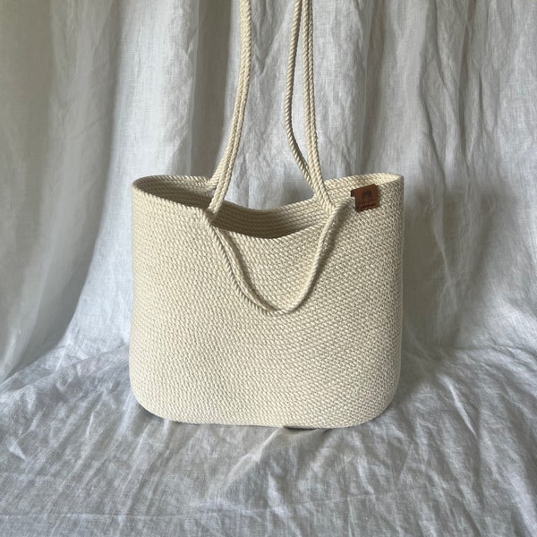 Organic Rope Bag - Shoulder Bag - Purse - Handmade Bag