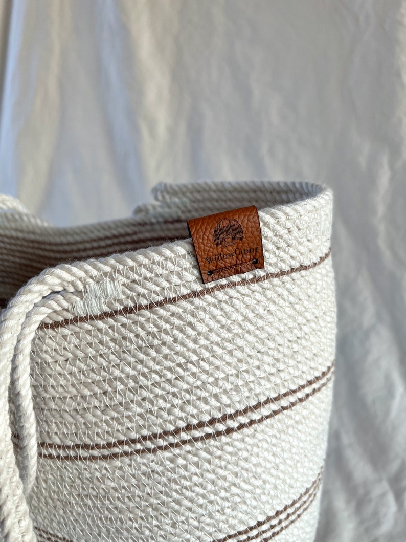 Handmade Rope Bag Rope Shoulder Bag Tote Striped Bag Sustainable Materials image 4