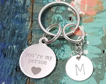 You're My Person Key Chain, Best Friend Keyring, Personalized Key Ring, Grey's Anatomy, Person Gift, Friend Quote, Meredith & Christina