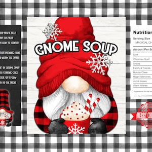 Holiday Christmas, Gnome Chip Bag, Hot Cocoa Party Pack Wrapper, Digital, Printable, INSTANT DOWNLOAD