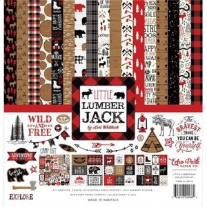 LITTLE LUMBER JACK Collection Kit, Echo Park Carta Bella Scrapbook Paper