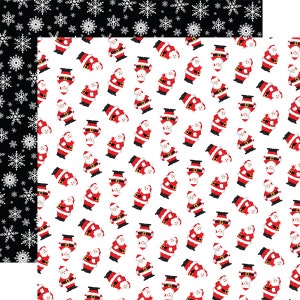 May include: A white background with a repeating pattern of red and white Santa Claus figures. The Santa Claus figures are all facing the same direction and have a white beard and a red hat. The background is white and the Santa Claus figures are red and white.