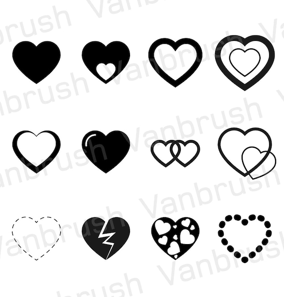 Hearts Icons Vector Eps Svg Png Etsy