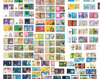 1/12 & 1:6 Scale 194 pcs Miniature New kids book covers and Vintage children's Books Children Encyclopedia Book Covers DIGITAL DOWNLOAD ONLY