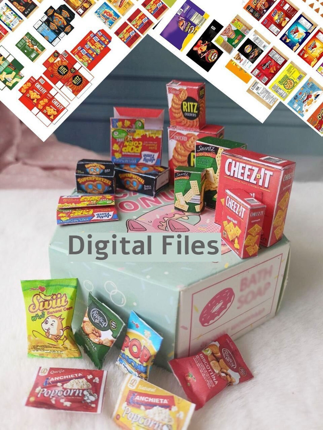 41 Style Printable Snack and Chips, Printable Crackers and Pop Corn