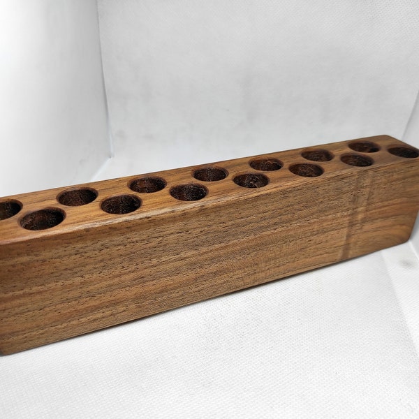 Wooden pen holder English walnut wood desktop stand pencil office organizer decoration