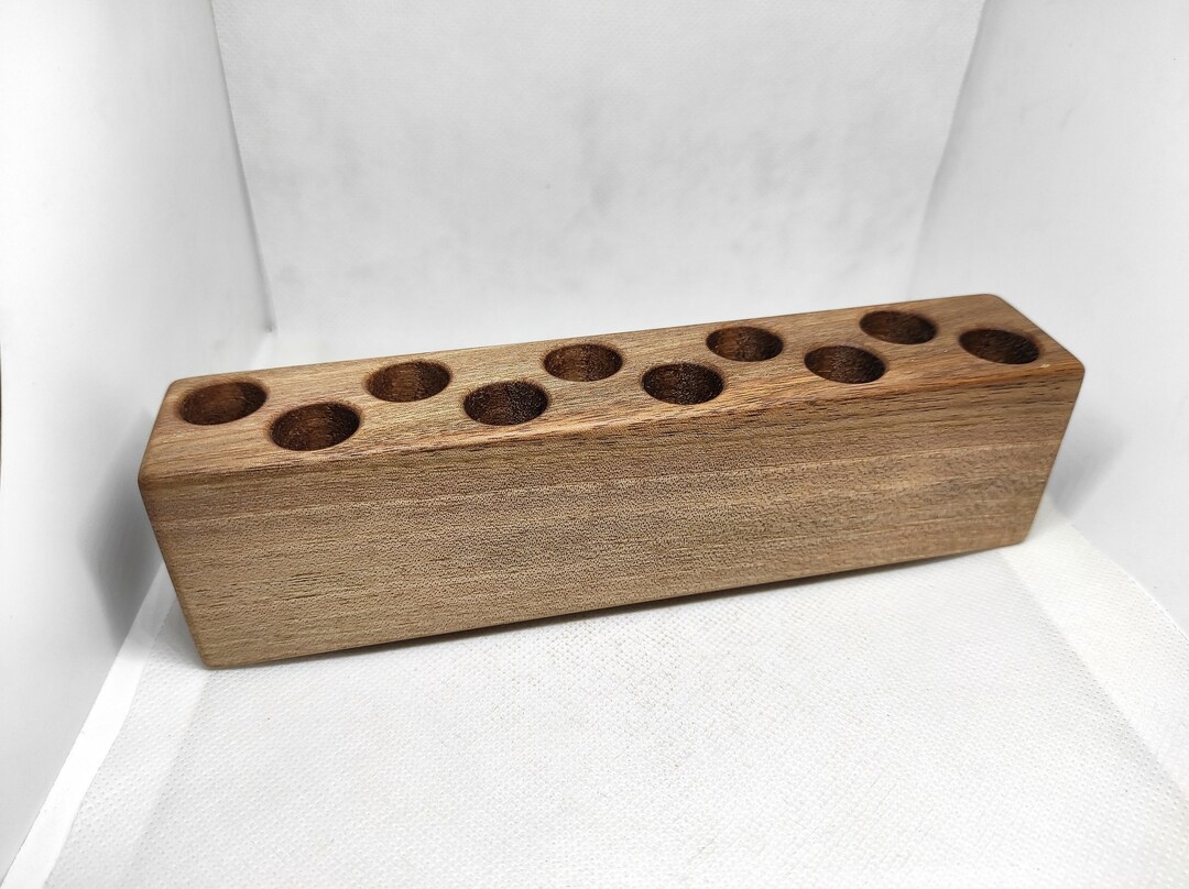 Wooden Pen Holder English Walnut Wood Desktop Stand Pencil Office
