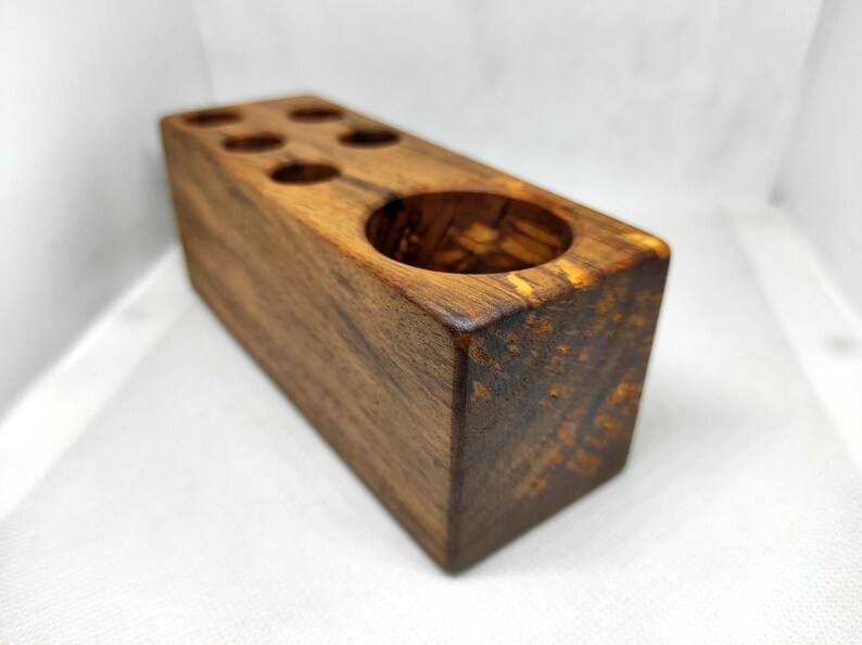 Wooden Pen Holder English Walnut Wood Desktop Stand Pencil Etsy