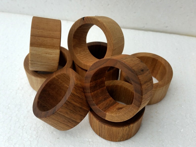 Set of 6 Wood Napkin Rings English Walnut Wood Napkin Etsy