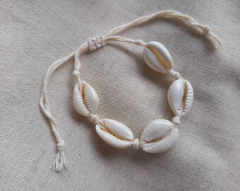 Bracelet cowrie shells - white/natural