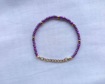 Mix&Match bracelet - metallic purple/gold stainless steel