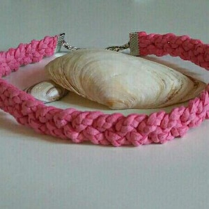 Braided choker suede pale pink image 1