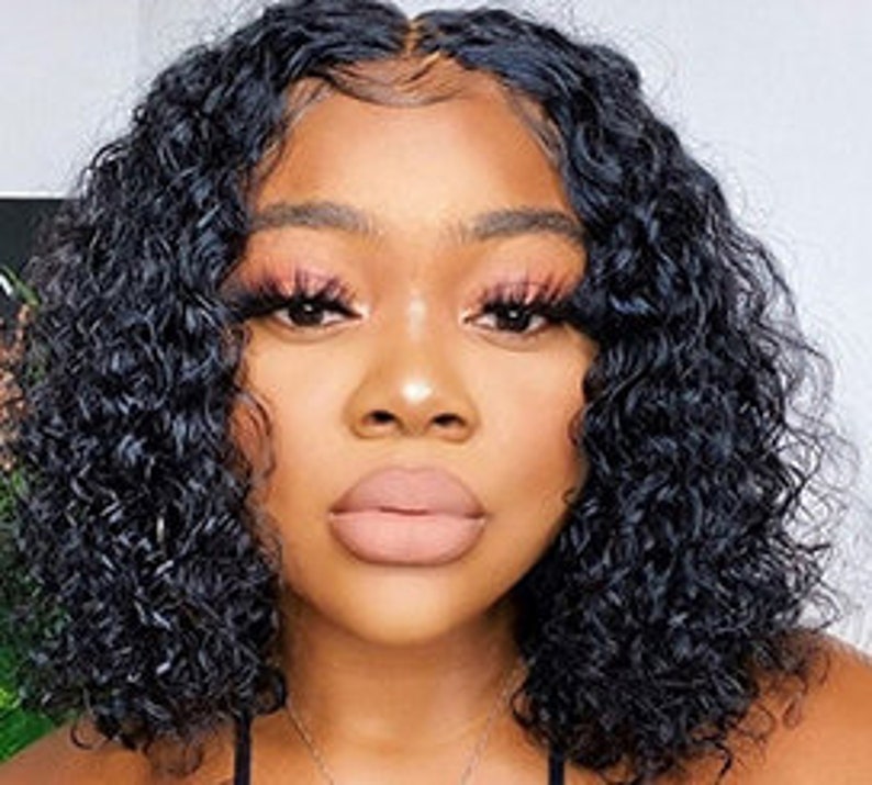 Bob Deep Wave Curly 12 inch Wig/Women Human Wigs Etsy