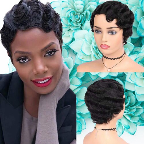 Short Finger Wave Curly Wig / Human Wig/ Wig for Women