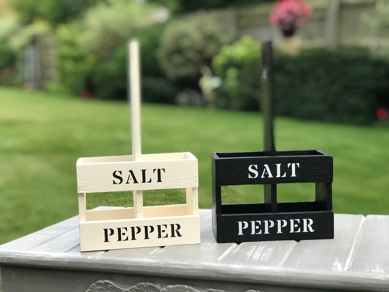 Salt and Pepper Holder Reclaimed Wooden Holder for Bottles Etsy