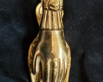 Vintage/Brass/Lady's Hand Paper/Note/Letter Clip/Letter Holder/Victorian Style/Stamped Japan