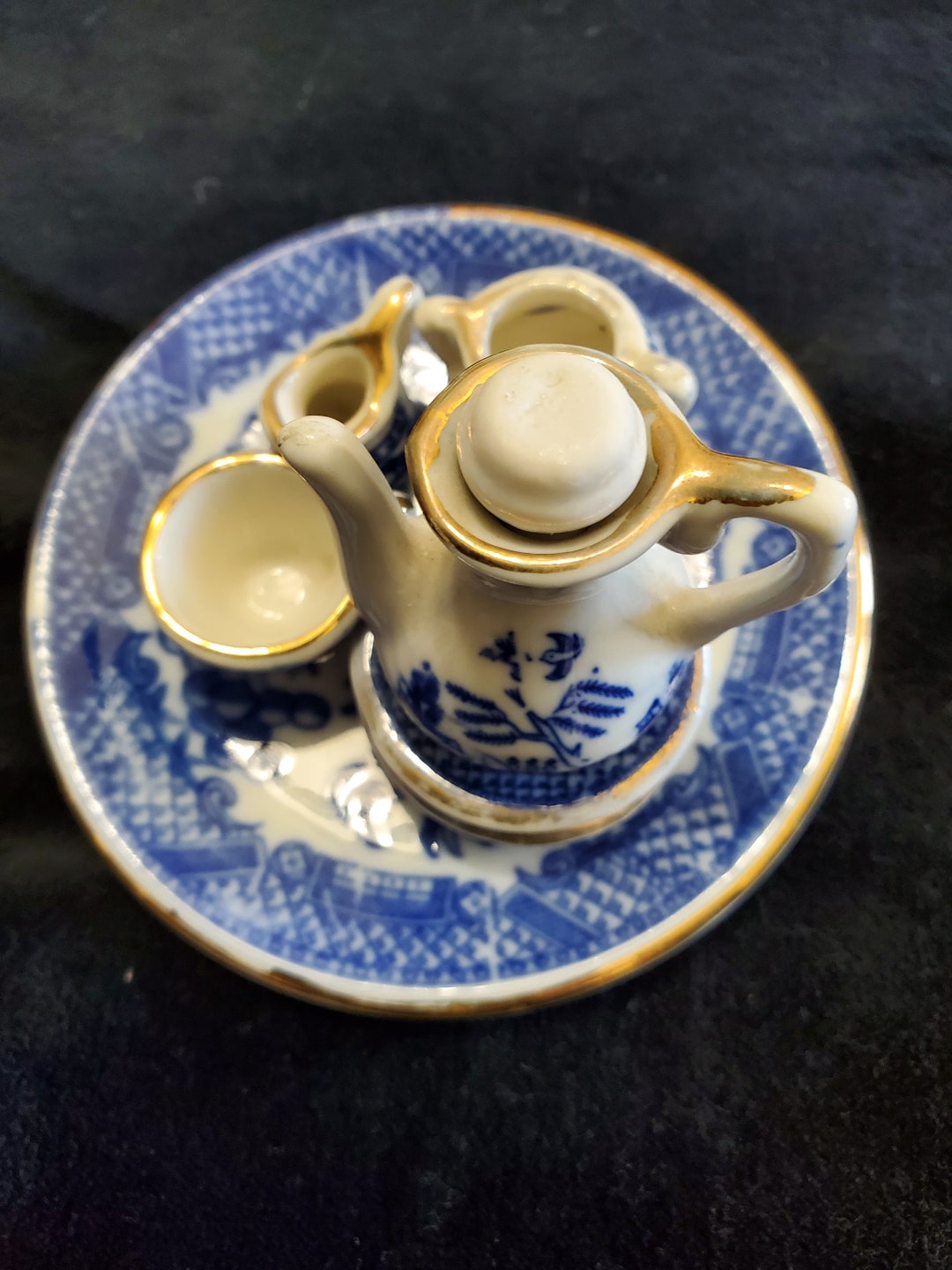 Miniature Vintage Asian Garden Theme Tea Set/ceramic Tea Etsy