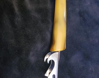 Vintage 1960's Trav-L-Bar Butterscotch Swirl Bakelite Bottle Can/Opener Kitchen Martini/Bar Tool