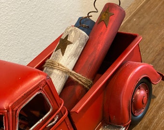 Large/Mini Farmhouse Primitive Solid Wooden Firecracker/Fireworks Set of 3