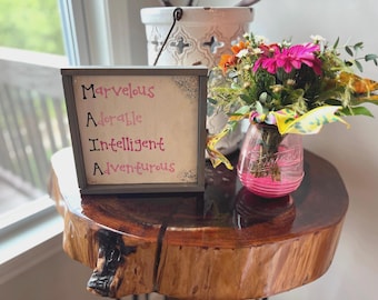 Customized Framed Word/Name Acrostic Sign