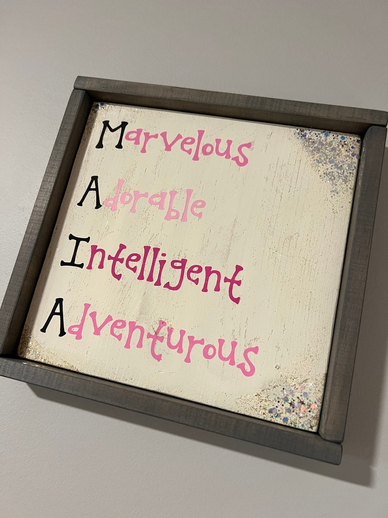 Marvelous Sign Customized Framed Word/name Acrostic Sign - Etsy